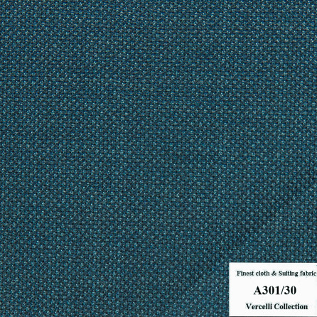 A301/30 Vercelli CVM - Vải Suit 95% Wool - Xanh Rêu Trơn